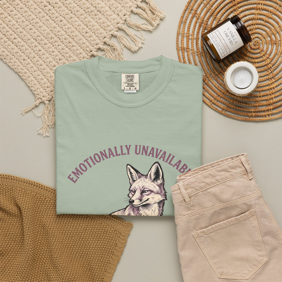 Fox Funny Animal Gift Hand Drawn Fox Humor Fan Illustrated Wildlife Vintage Arched Text T-Shirt