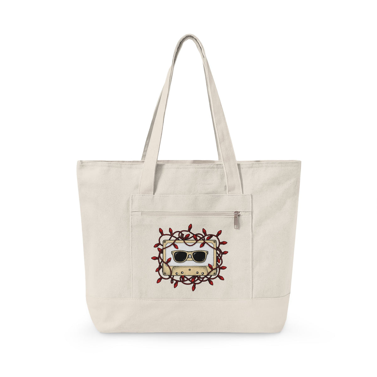 Cassette Tape Tote Bag Christmas Music Gift Women Retro Tote Bag Mixtape Tote Bag Xmas Fan Retro Tote Bag Melody Graphic Vintage Sunglasses Tote Bag