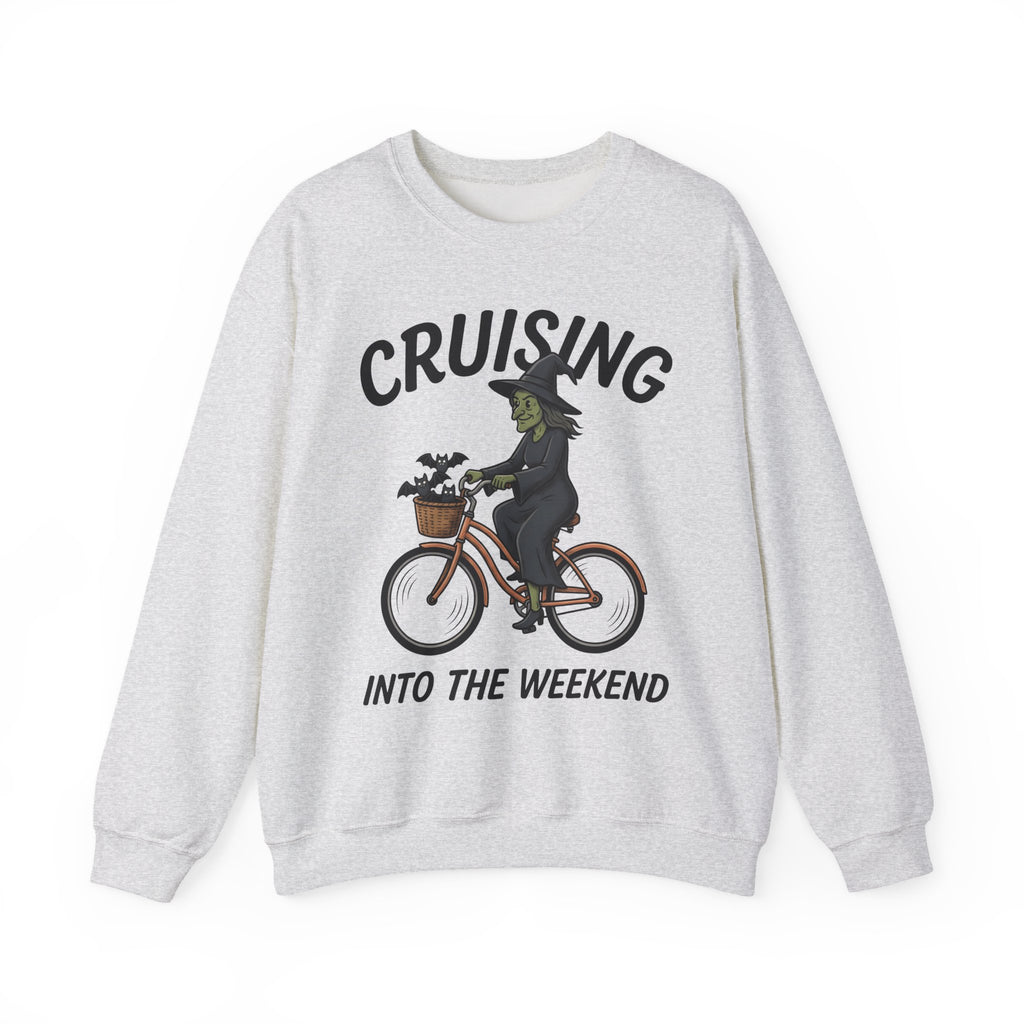 Witch Cycle Sweatshirt Halloween Prank Gift Women Doodle Sweatshirt Witchcraft Sweatshirt Horror Fan Witchy Sweatshirt Prank Graphic Classic Bat Silhouette