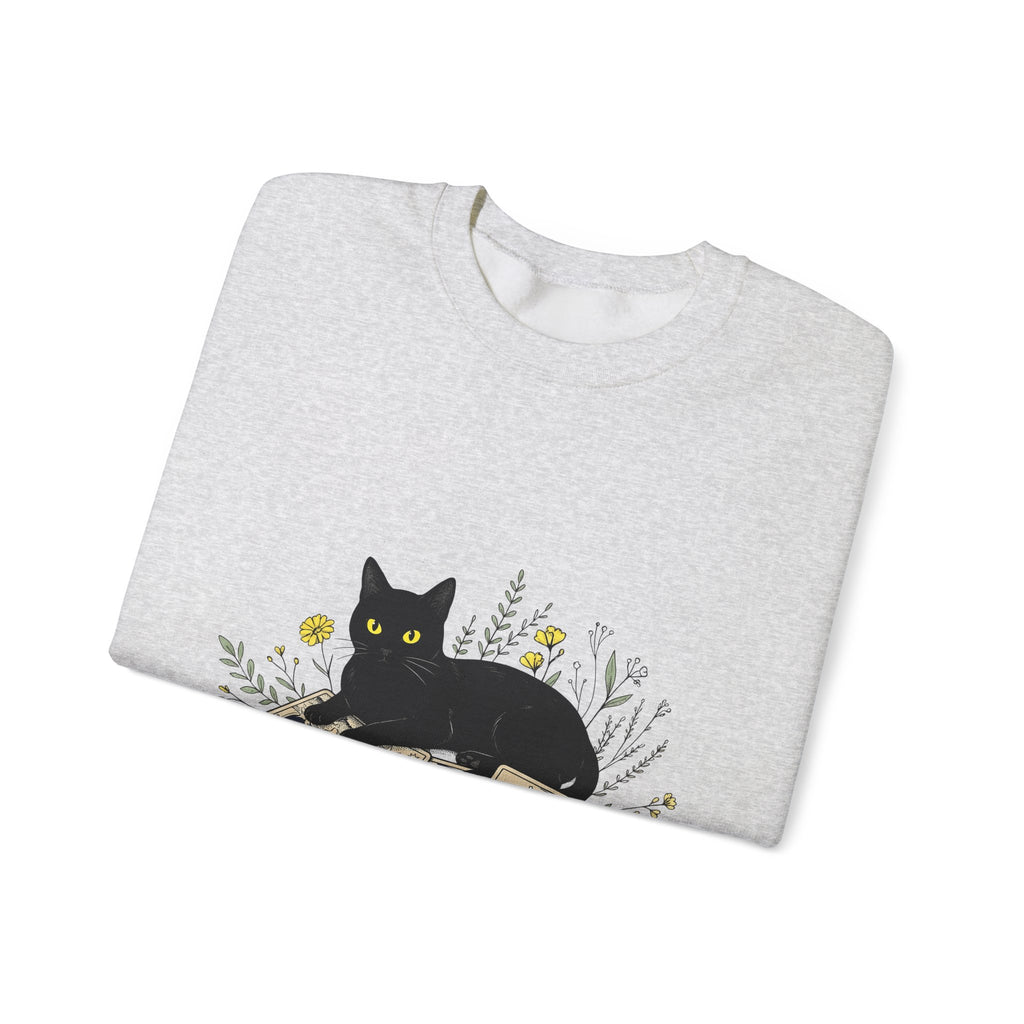 Black Cat Sweatshirt Cat Witchcraft Gift Women Botanical Sweatshirt Cat Sweatshirt Feline Fan Botanical Sweatshirt Occult Graphic Vintage Tarot Cards Sweatshirt