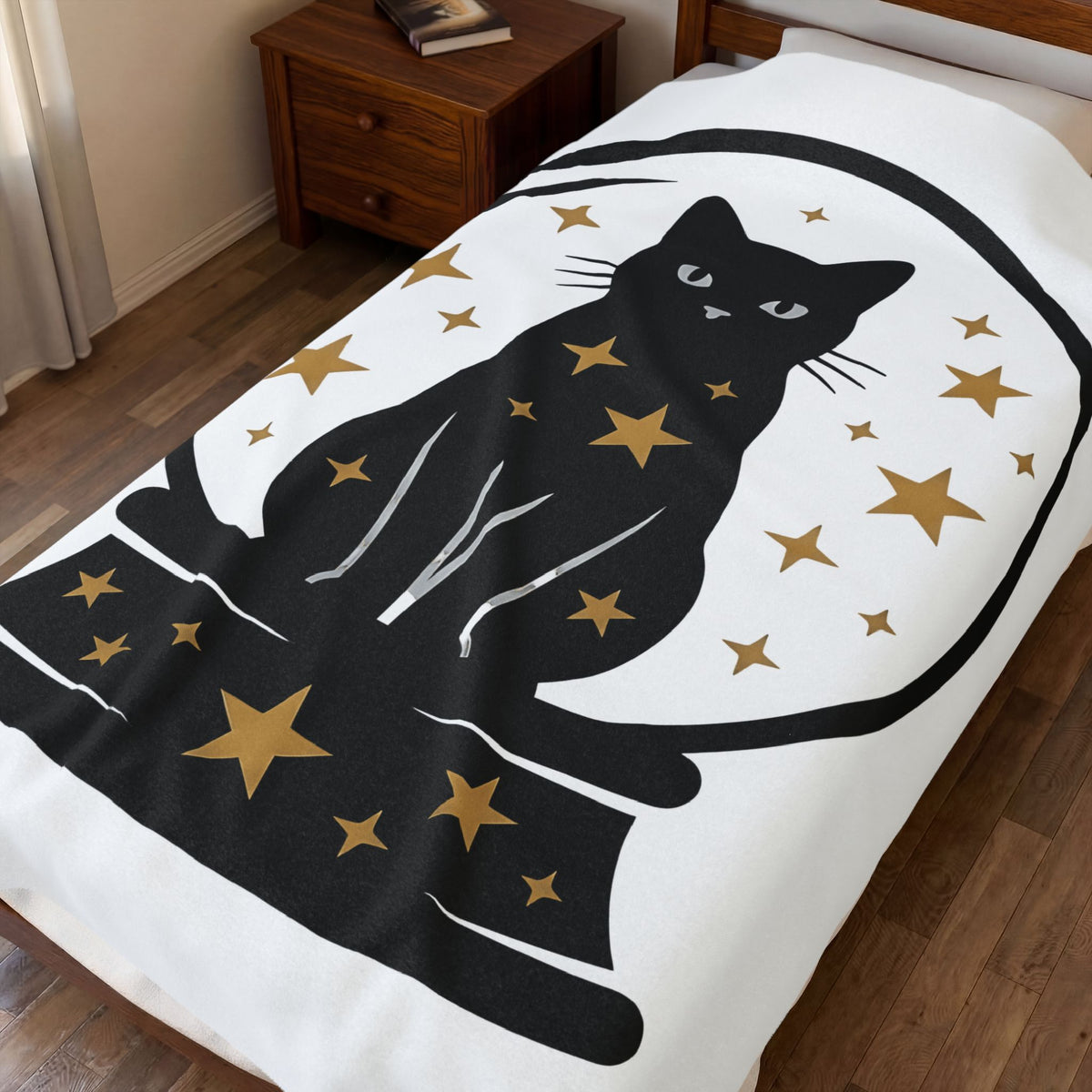Dark Cat Orb Blanket Cat Magic Gift Women Simple Blanket Black Cat Ball Blanket Cat Fan Feline Graphic Blanket Retro Sparkles Blanket