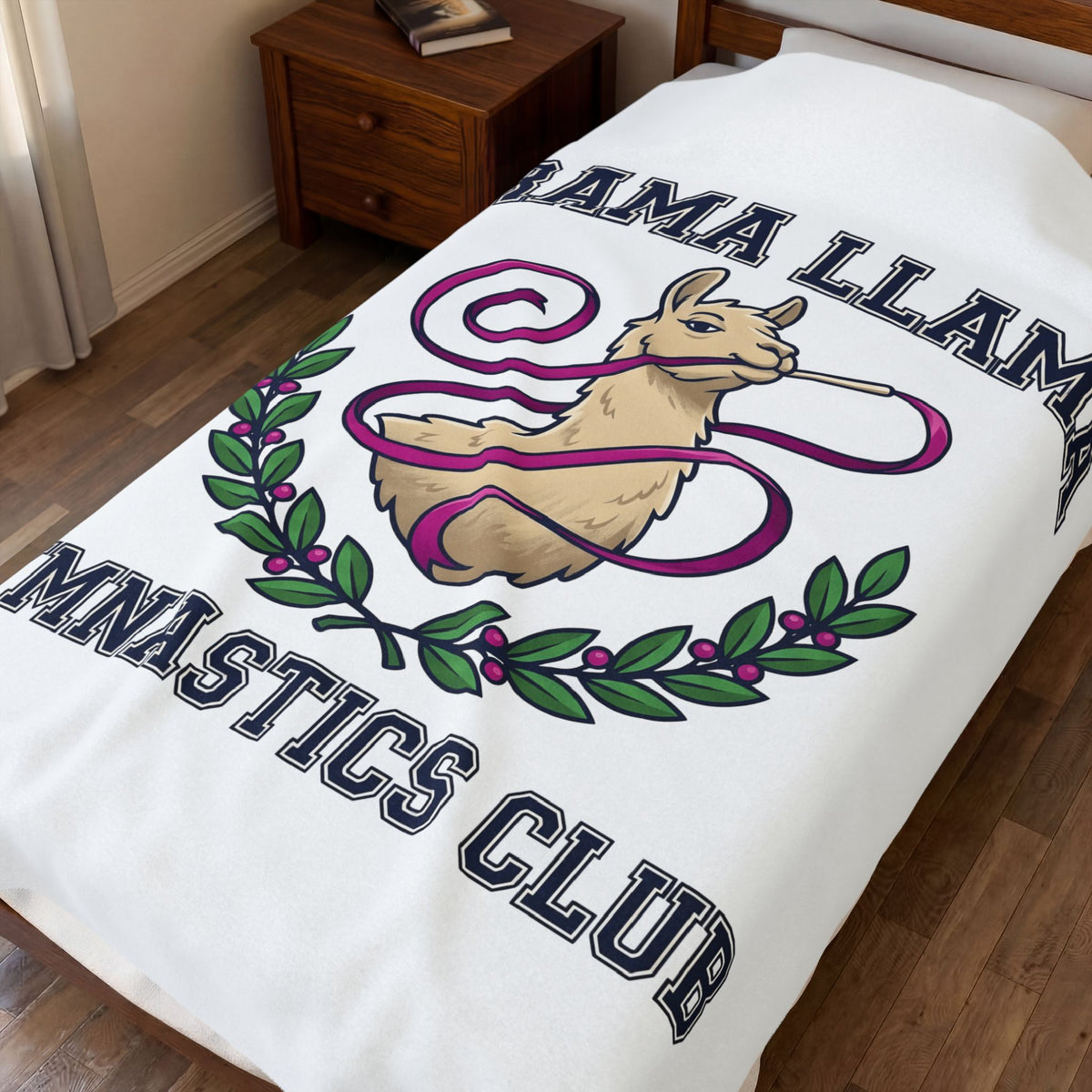 Alpaca Ribbon Gymnastics Blanket Gymnastics Wildlife Gift Women Animated Blanket Gymnast Blanket Gymnastics Enthusiast Cartoon Blanket Animal