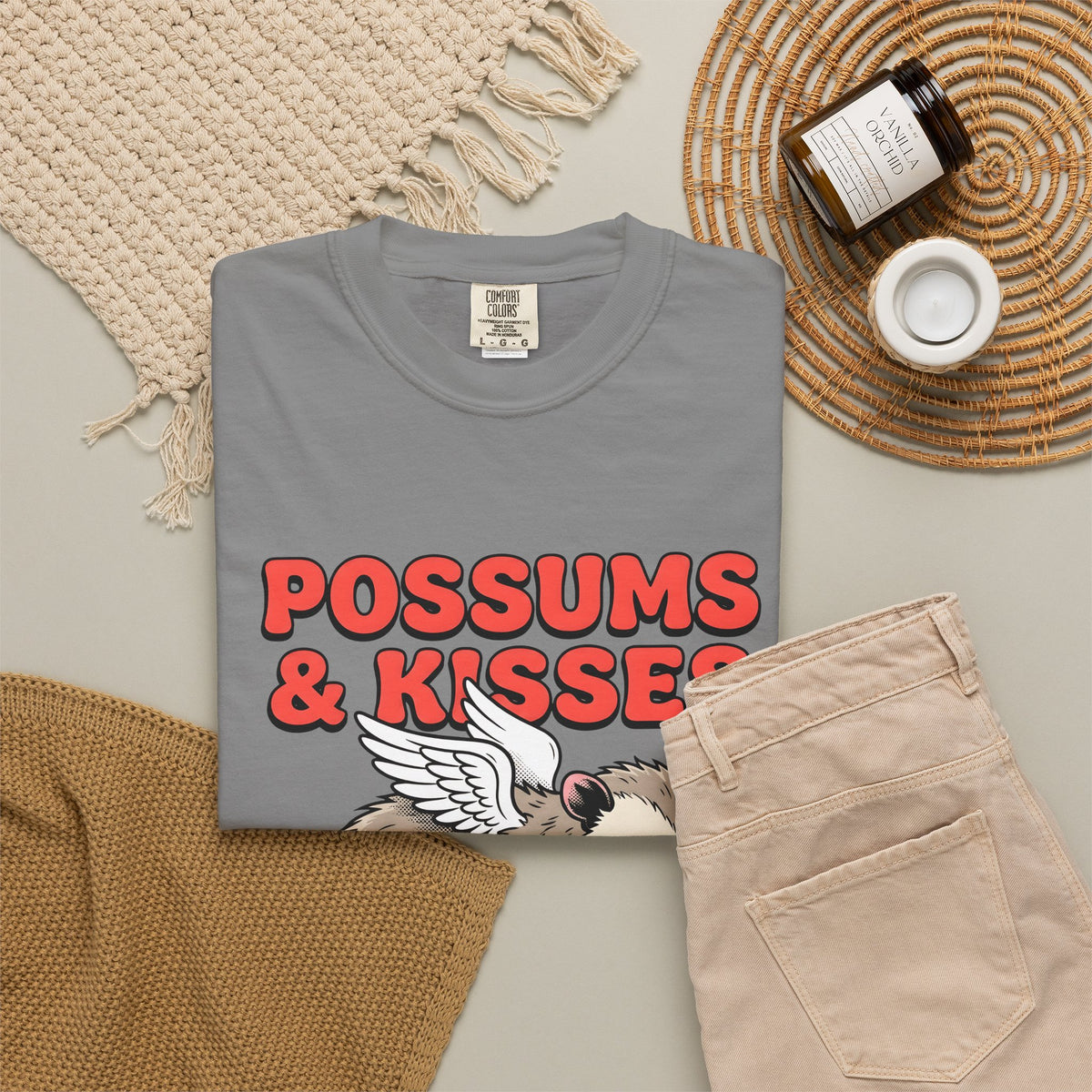 Possum Graphic T-Shirt St. Valentines Day Animals Gift Women Cartoon T-Shirt Opossum T-Shirt Valentines Fan Kawaii T-Shirt Wildlife Graphic Retro