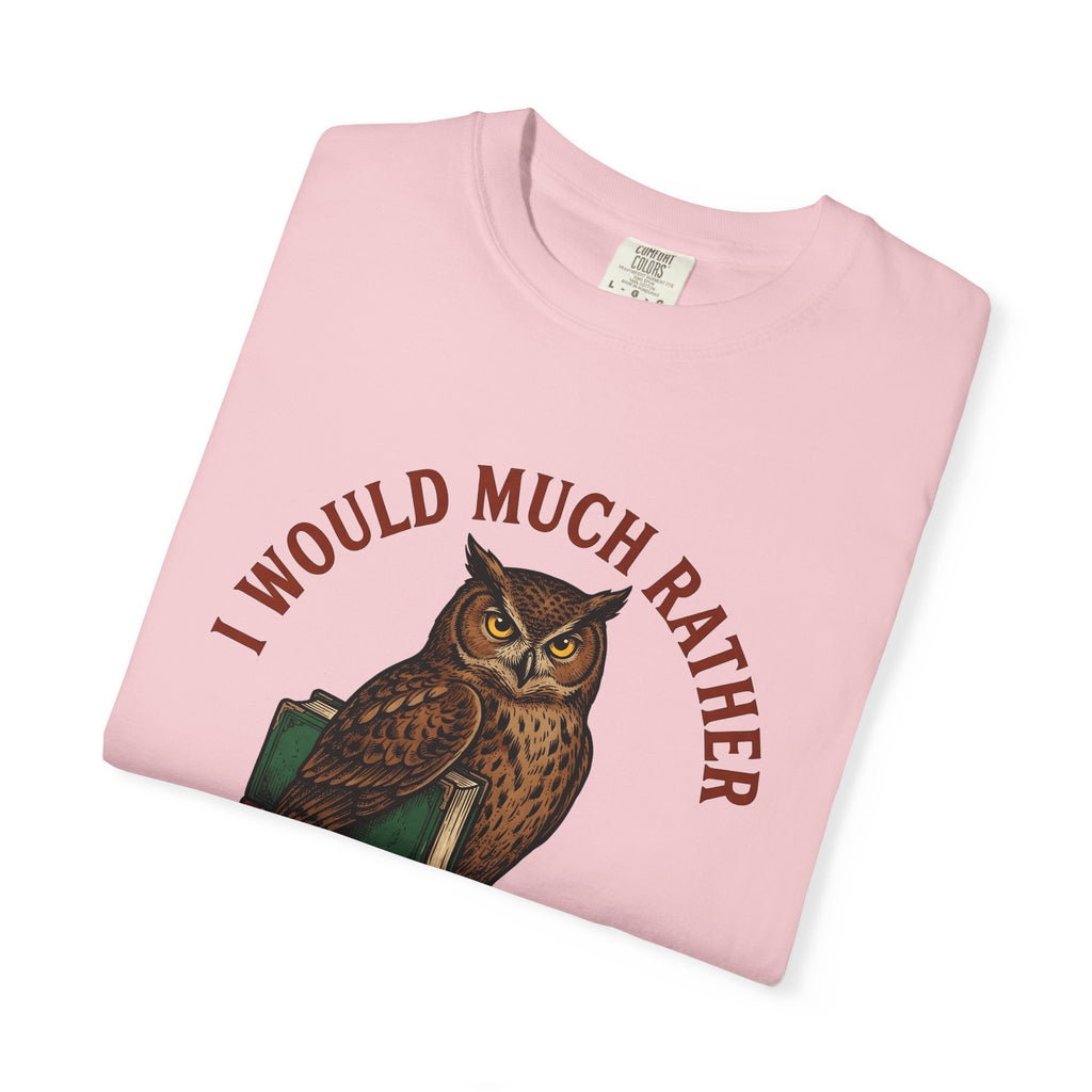 Owl Books T-Shirt Book Animal Gift Women Vintage T-Shirt Bookish T-Shirt Bibliophile Enthusiast Retro T-Shirt Wildlife Graphic Hand Drawn Animal