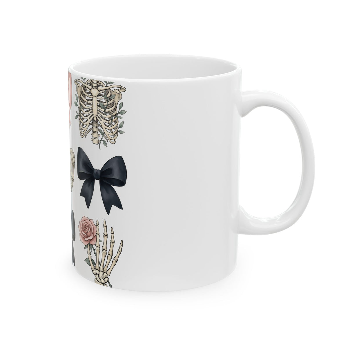 Skull Flower Halloween Dark Gift Watercolor Sugar Skull Horror Fan Gothic Dark Retro Bony Mug