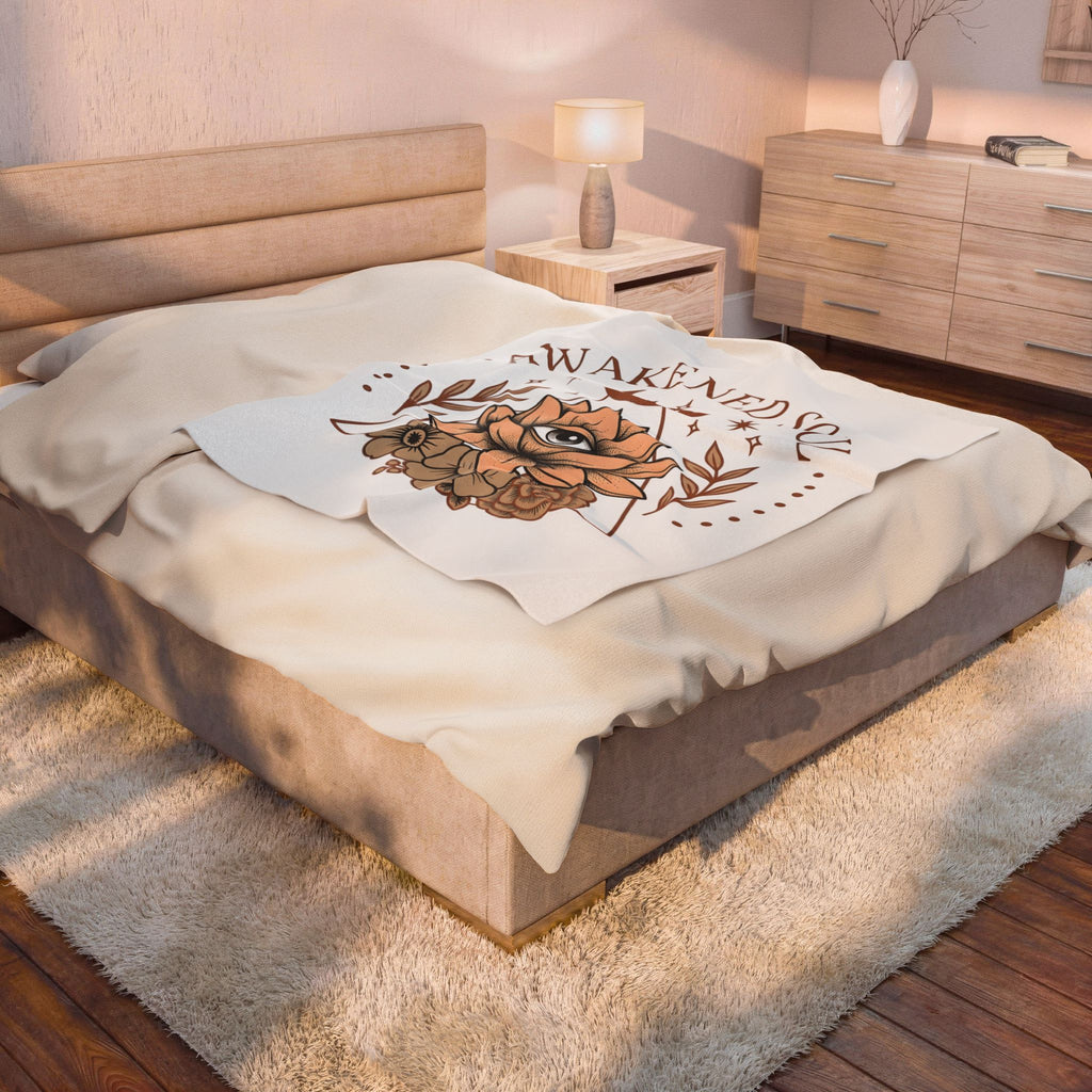 Lotus Eye Blanket Boho Chic Mystical Gift Women Spiritual Graphic Blanket Eye Blanket Bohemian Enthusiast Graphic Blanket Esoteric Graphic Design