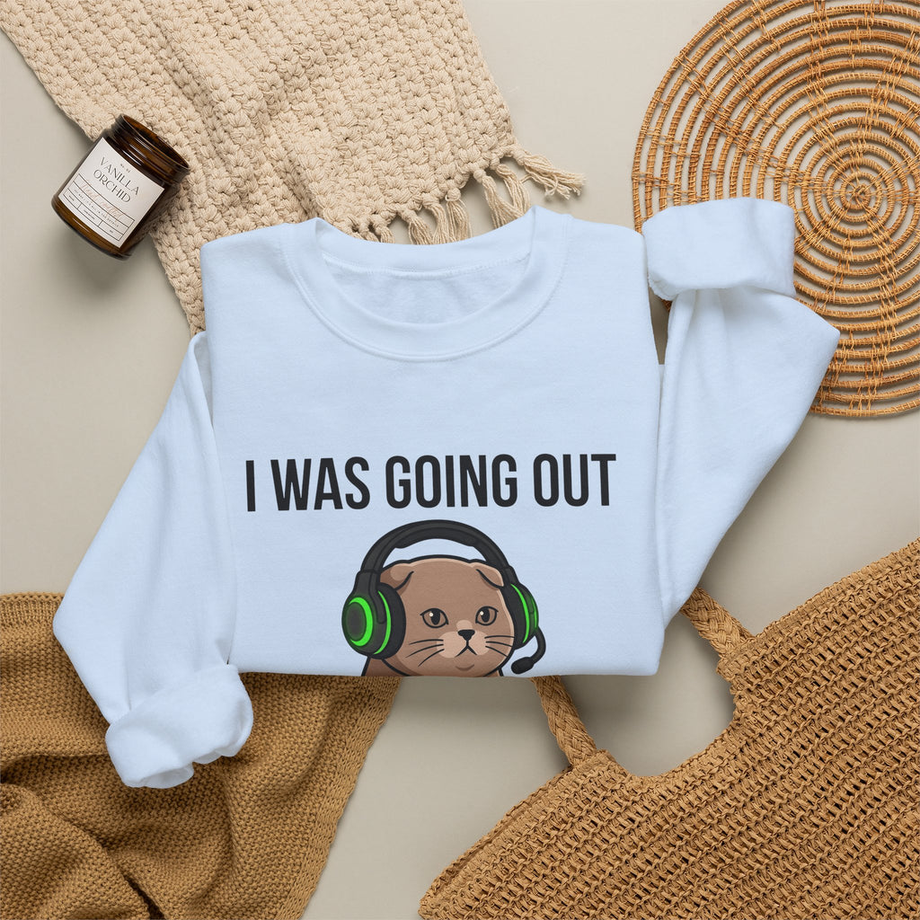 Gamer Cat Sweatshirt Cat Gaming Gift Women Cartoon Sweatshirt Kitty Sweatshirt Feline Fan Comic Sweatshirt Gamer Graphic Kawaii Headset Sweatshirt