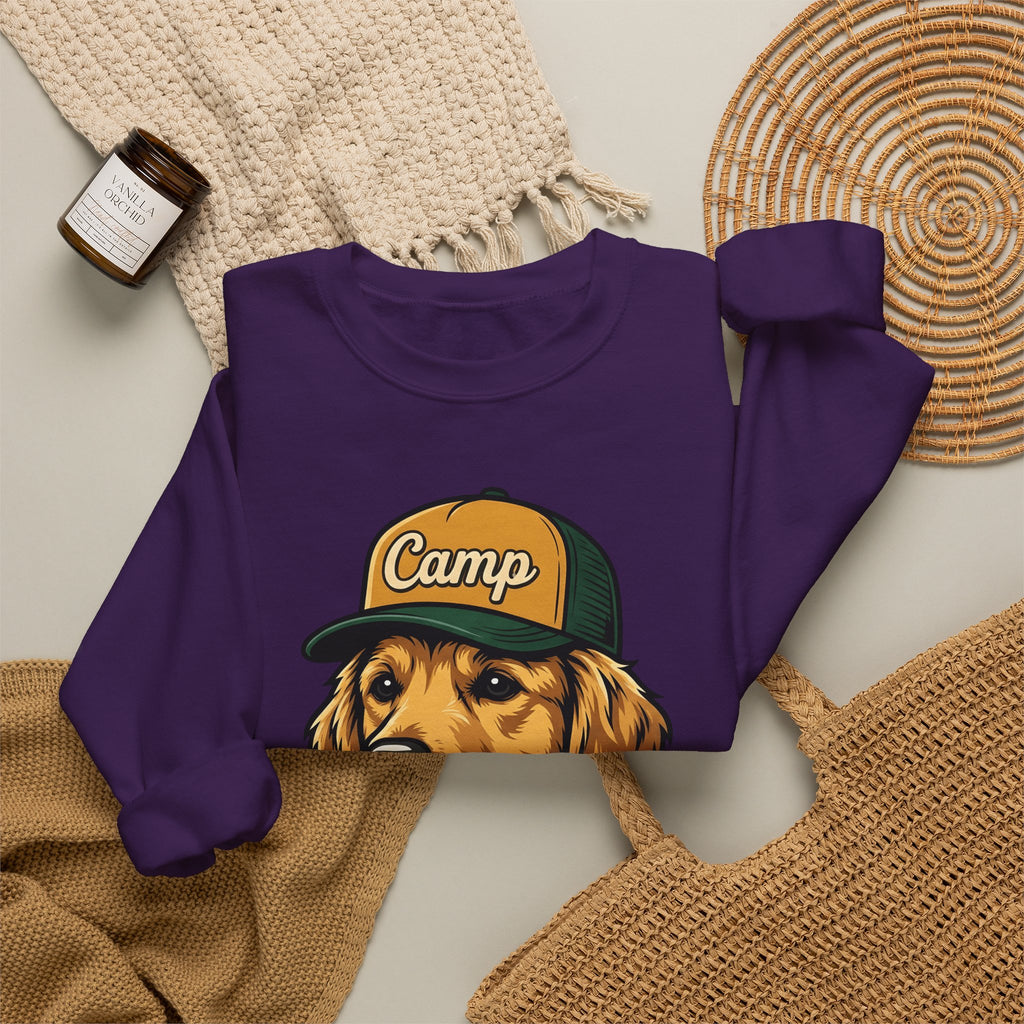 Golden Retriever Sweatshirt Dog Hiking Gift Women Hand Drawn Sweatshirt Retriever Sweatshirt Dog Fan Illustrated Graphic Sweatshirt Classic Cap Sweatshirt