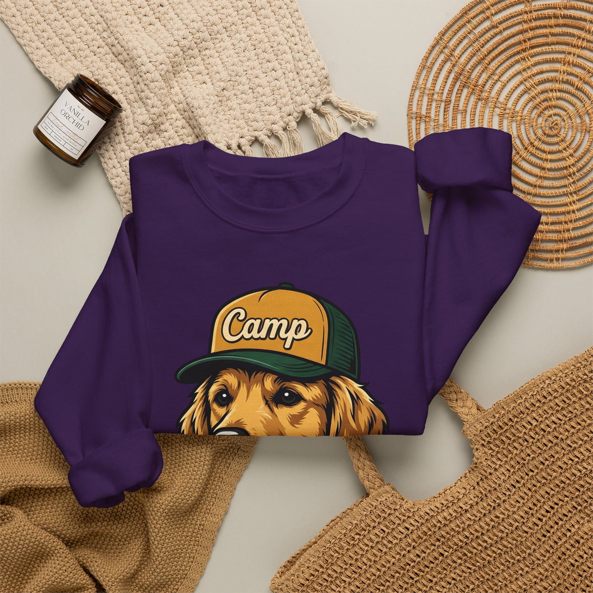 Golden Retriever Sweatshirt Dog Hiking Gift Women Hand Drawn Sweatshirt Retriever Sweatshirt Dog Fan Illustrated Graphic Sweatshirt Classic Cap Sweatshirt