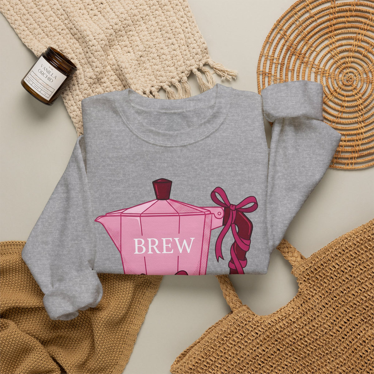 Moka Pot Sweatshirt Coffee Foodie Gift Women Cute Sweatshirt Stovetop Coffee Sweatshirt Coffee Fan Cute Sweatshirt Food Graphic Hand Drawn Bow Sweatshirt