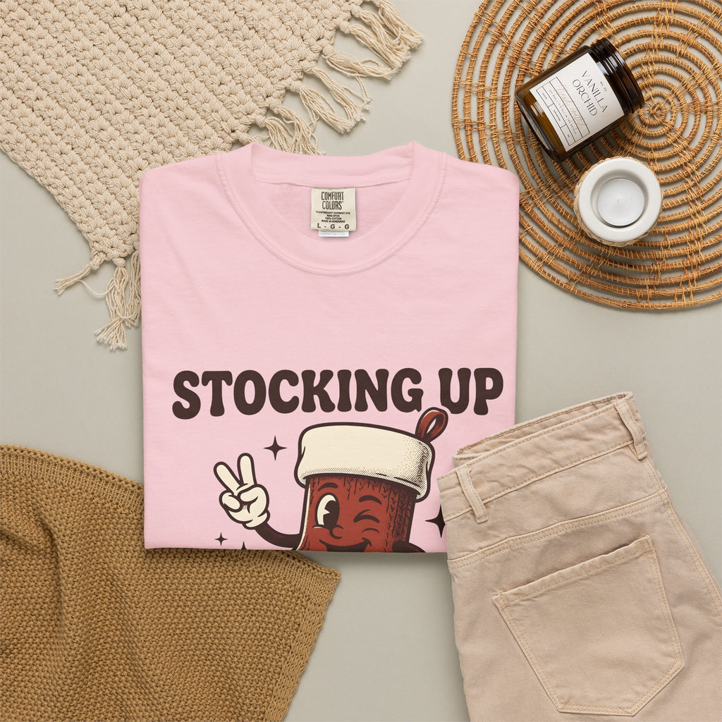 Christmas Stocking Character Christmas Humor Gift Vintage Stocking Holder Christmas Fan Retro T-Shirt