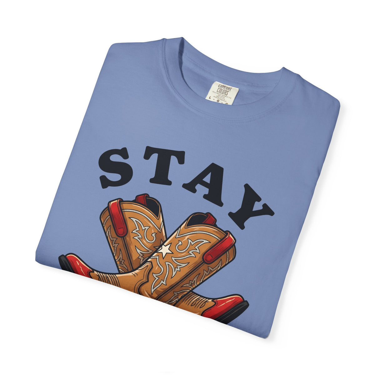 Cowboy Boots T-Shirt 4th Of July Country Gift Women Modern T-Shirt Boot T-Shirt Patriot Fan Western T-Shirt Country Graphic Classic Star T-Shirt