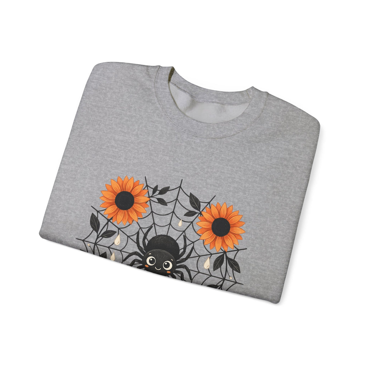 Spider Web Sunflower Sweatshirt Boho Chic Autumn Gift Women Cartoon Sweatshirt Sunflower Sweatshirt Hippie Fan Comic Sweatshirt Fall Graphic Doodle Petal