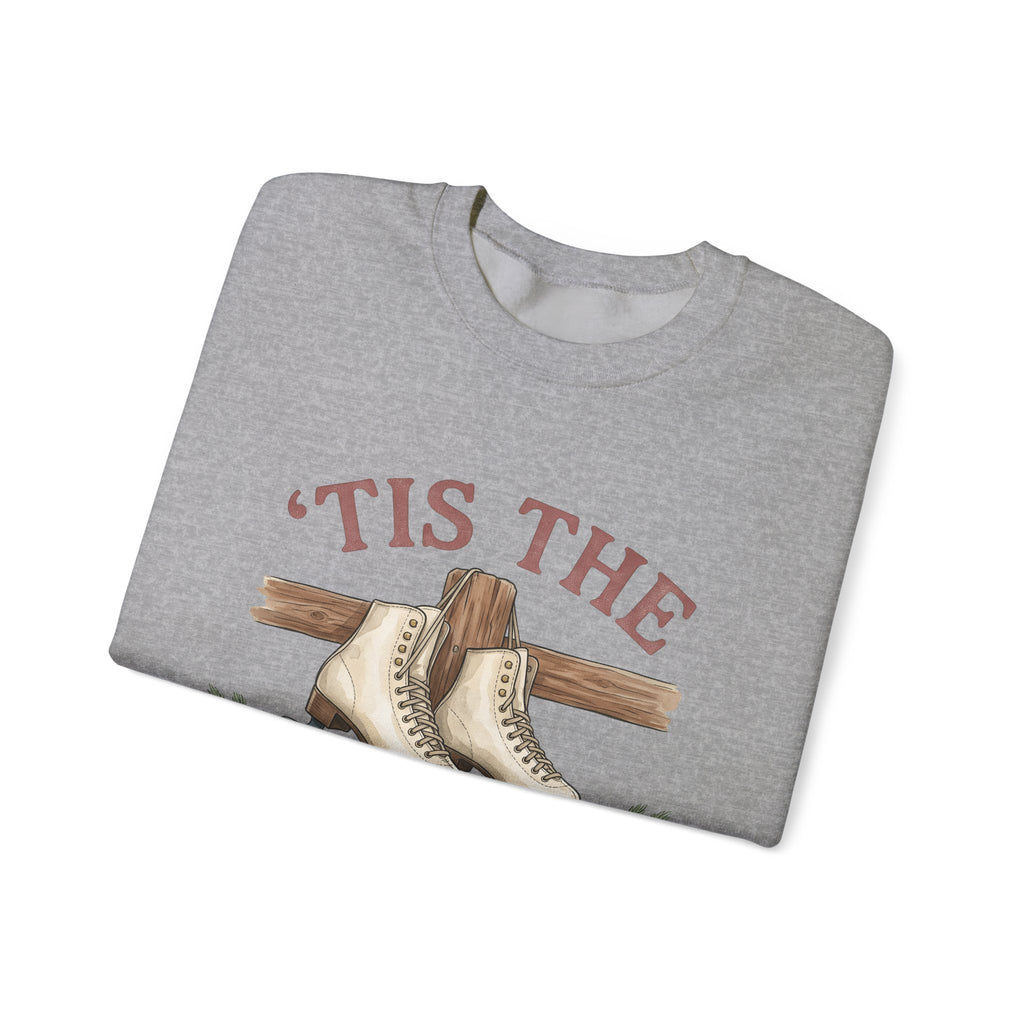 Skating Boots Sweatshirt Christmas Frost Gift Women Doodle Sweatshirt Ice Skates Sweatshirt Christmas Fan Ice Skate Sweatshirt Frosty Graphic Illustration