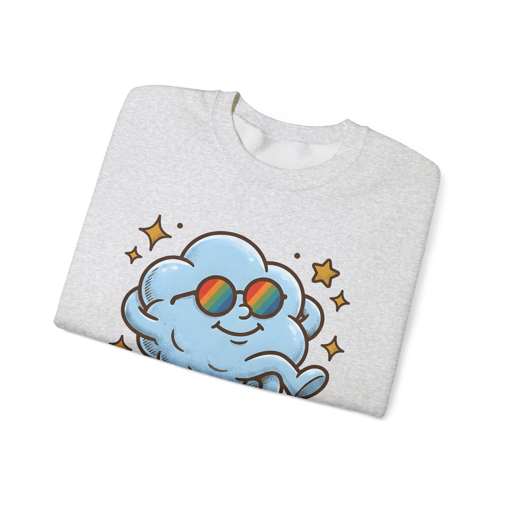 Smiling Cloud Boho Chic Inspiration Gift Comic Cloud Hippie Fan Cartoon Motivational Vintage Sweatshirt