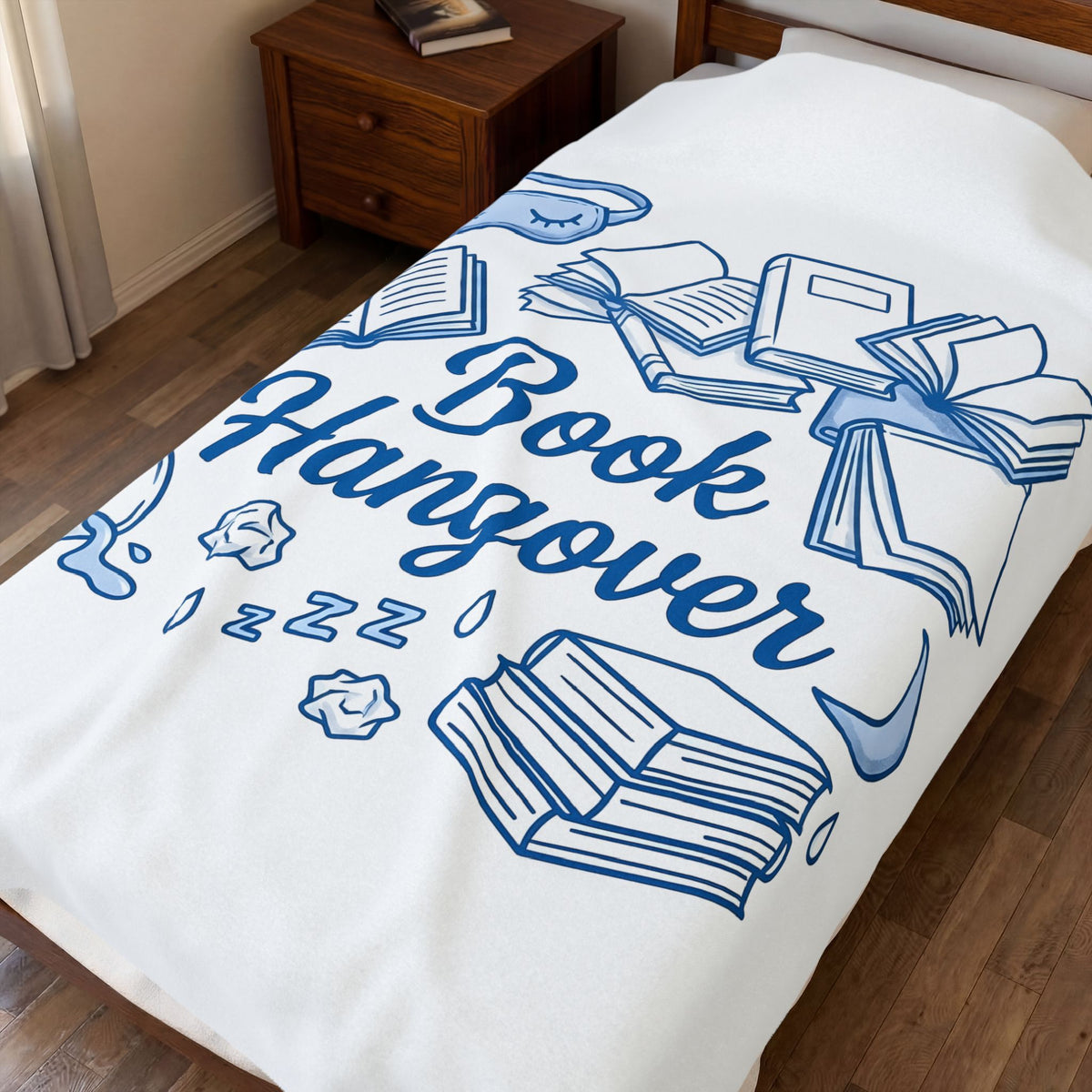 Book Stack Blanket Book Reading Gift Women Doodle Blanket Book Pile Blanket Bibliophile Fan Illustrated Graphic Bookworm Design Whimsical Sleep