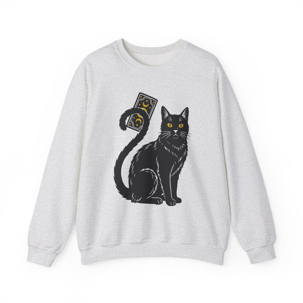 Black Cat Sweatshirt Cat Witchcraft Gift Women Mystical Sweatshirt Cat Sweatshirt Feline Fan Occult Graphic Vintage Tarot Card Sweatshirt