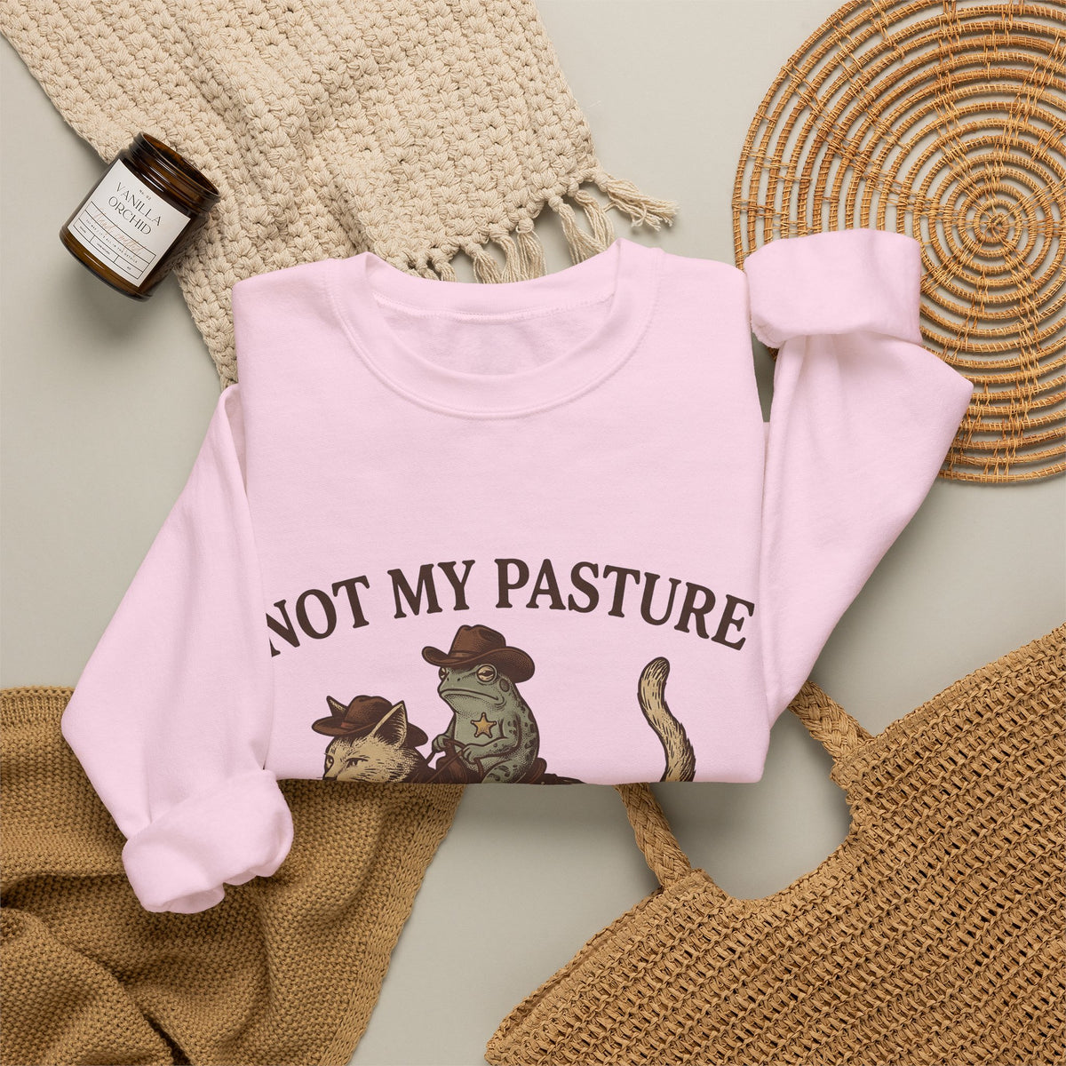 Ranch Cat Sweatshirt Cat Frontier Gift Women Distressed Sweatshirt Kitty Sweatshirt Feline Fan Vintage Sweatshirt Western Graphic Heritage Hoppy Frog Sweatshirt