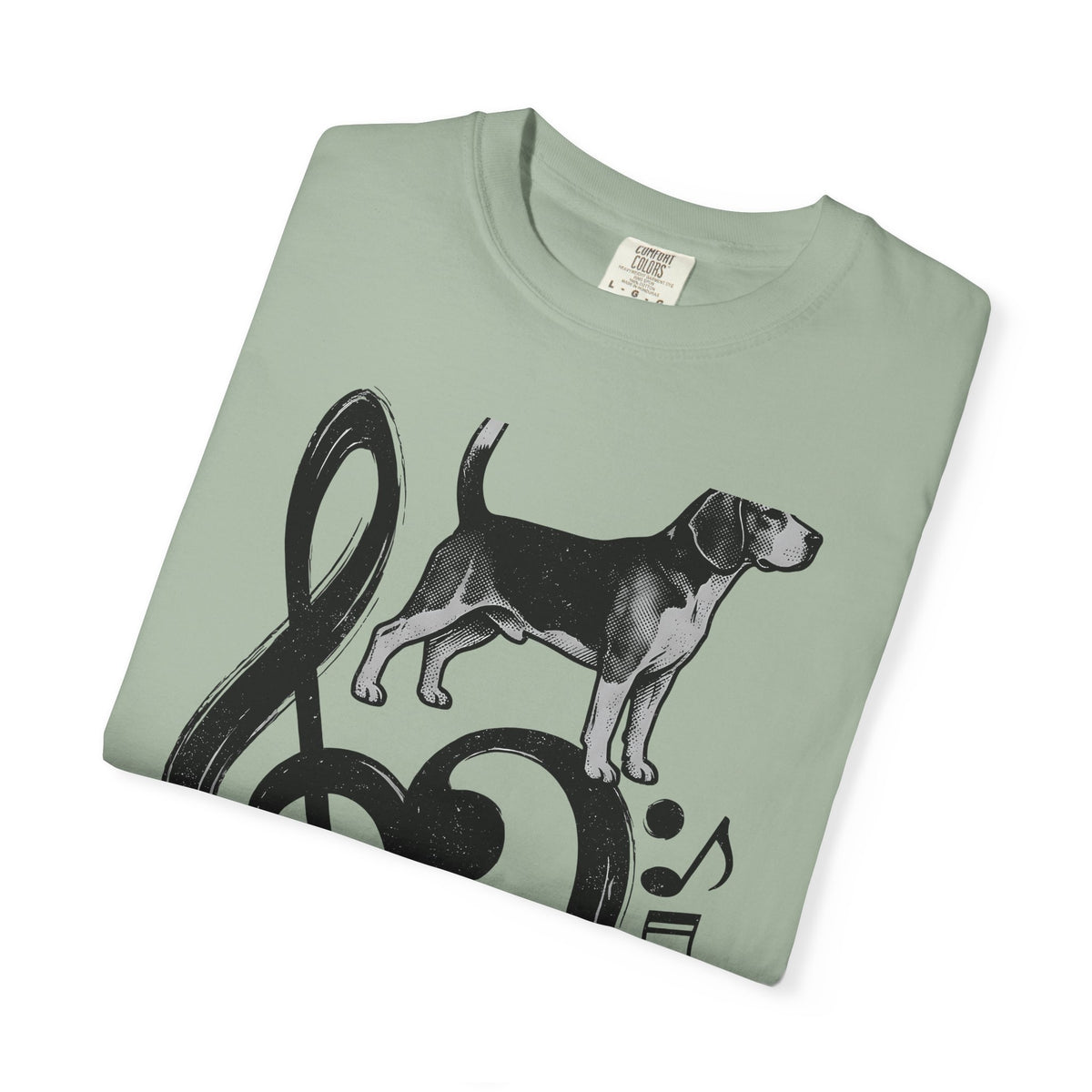 Beagle Pet T-Shirt Dog Sound Gift Women Classic T-Shirt Hound T-Shirt Dog Fan Puppy T-Shirt Music Graphic Doodle Note Symbols T-Shirt