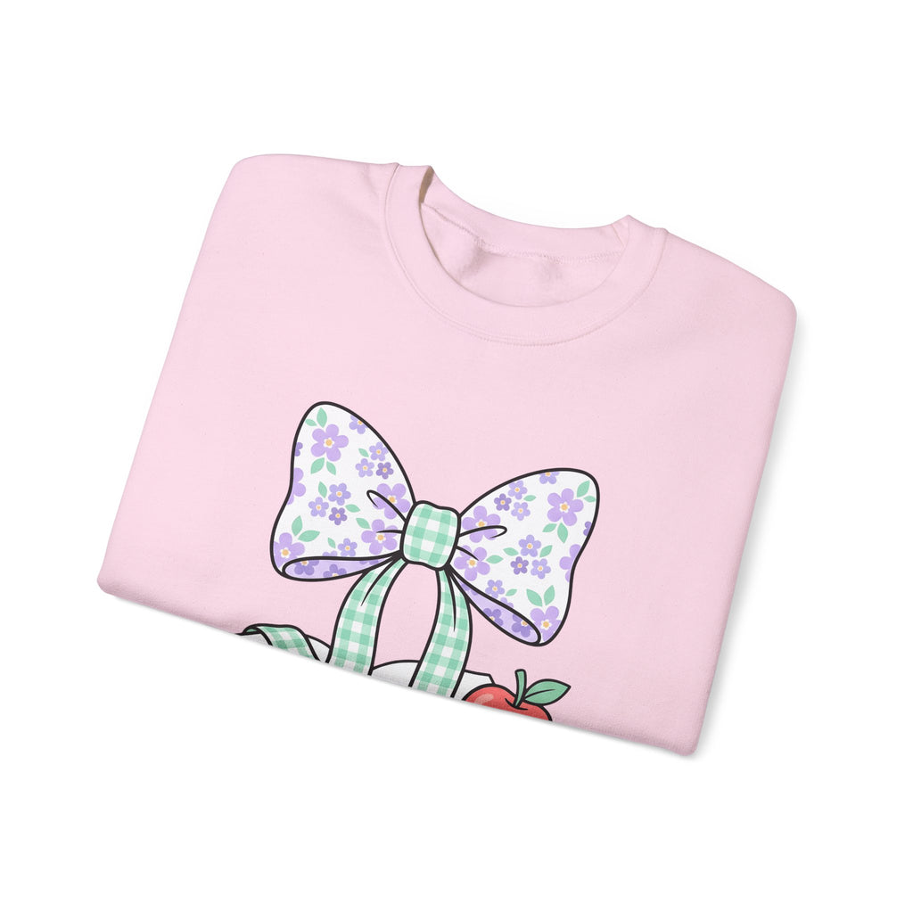 Reading Bow Sweatshirt Teachers Education Gift Women Cute Sweatshirt Reading Bow Sweatshirt Teacher Enthusiast Adorable Sweatshirt Learning Graphic Muted Fruit