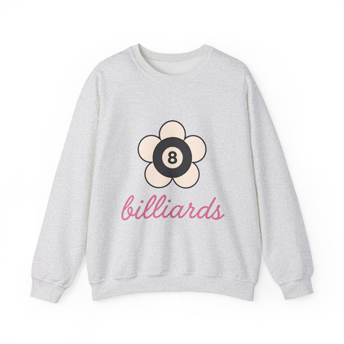 Eight Ball Flower Billiards Plants Gift Modern Magic Flower Pool Fan Artistic Floral Antique Sweatshirt