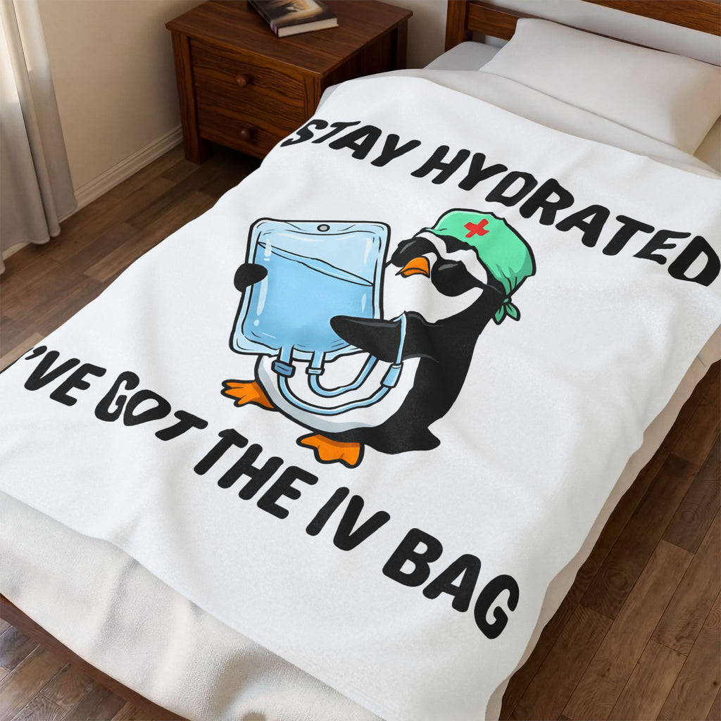Penguin Nurse Blanket Nurses Creatures Gift Women Chibi Blanket Nurse Blanket Nursing Enthusiast Cartoon Blanket Animal Graphic Line Art Infusion
