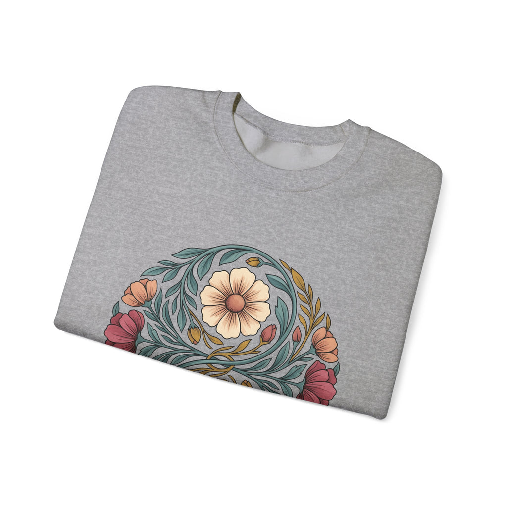 Floral Mandala Sweatshirt St. Valentine's Day Botanical Gift Women Boho Sweatshirt Mandala Sweatshirt Valentine Fan Hippie Sweatshirt Floral Graphic Vintage