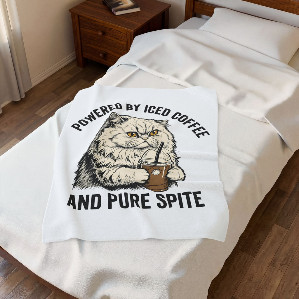 Persian Cat Coffee Blanket Coffee Animals Gift Women Hand Drawn Blanket Persian Cat Blanket Coffee Fan Illustrated Blanket Pet Graphic Vintage Iced