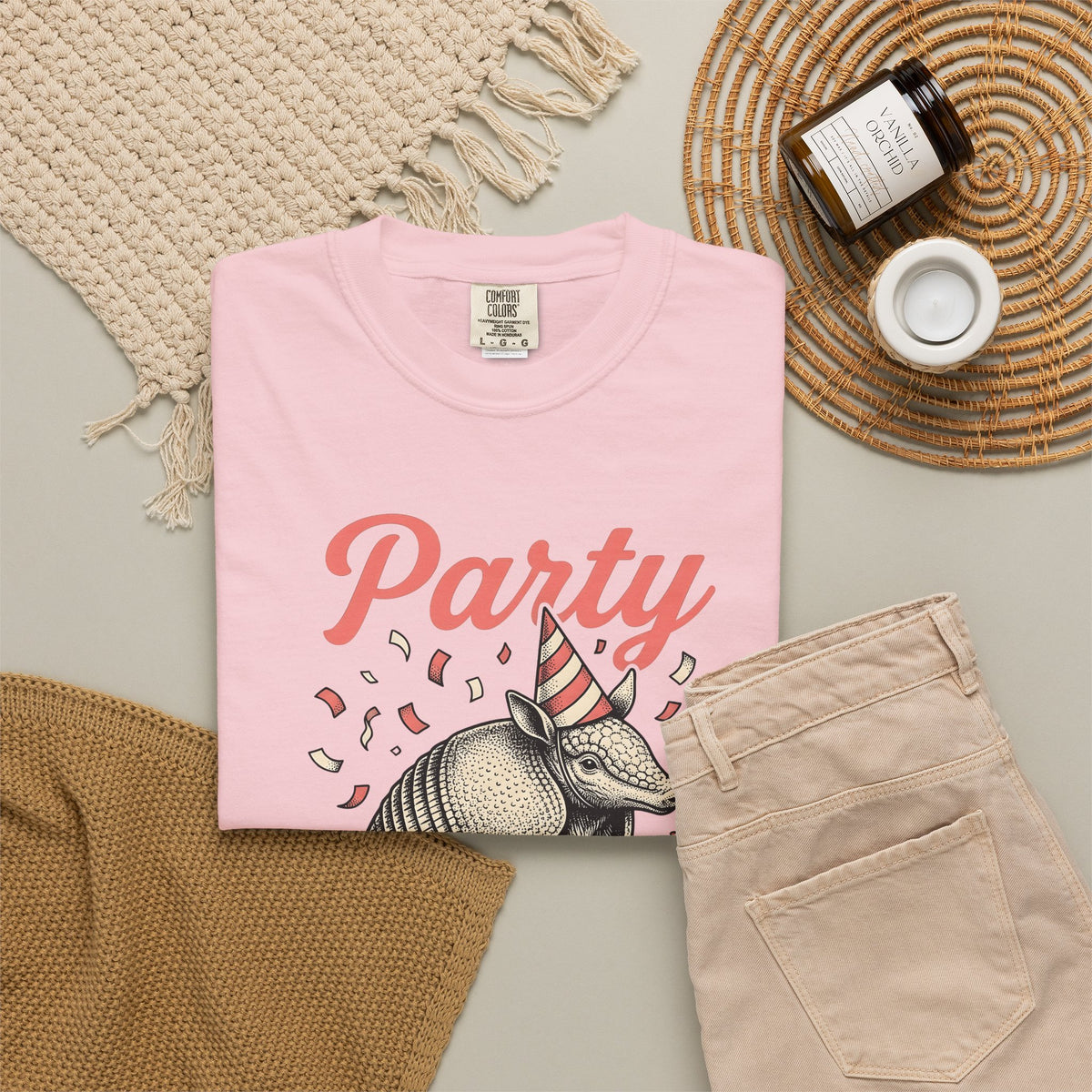 Armadillo Birthday Hat T-Shirt Cowgirl Celebration Gift Women Sketch T-Shirt Dillo T-Shirt Cowgirl Fan Drawing Graphic Retro Glitter T-Shirt