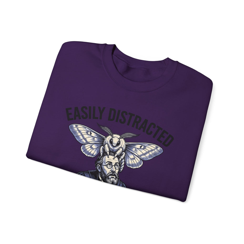 Winged Cryptid Sweatshirt Funny Life Science Gift Women Retro Sweatshirt Mothman Sweatshirt Humor Fan Vintage Sweatshirt Biology Graphic Line Art Open Novel
