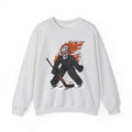 Burning Hockey Goalie Sweatshirt Hockey Skeleton Gift Women Neo Traditional Sweatshirt Goalie Sweatshirt Hockey Fan Hockey Player Sweatshirt Bone Graphic Old