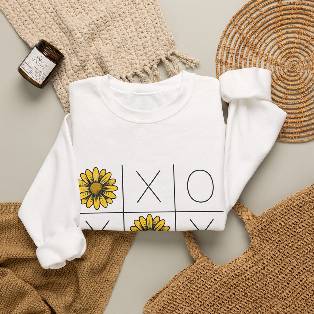 Sunflower Game Sweatshirt St. Valentine's Day Bouquet Gift Women Cartoon Sweatshirt Sunflower Sweatshirt Valentine Fan Comic Sweatshirt Floral Graphic Modern