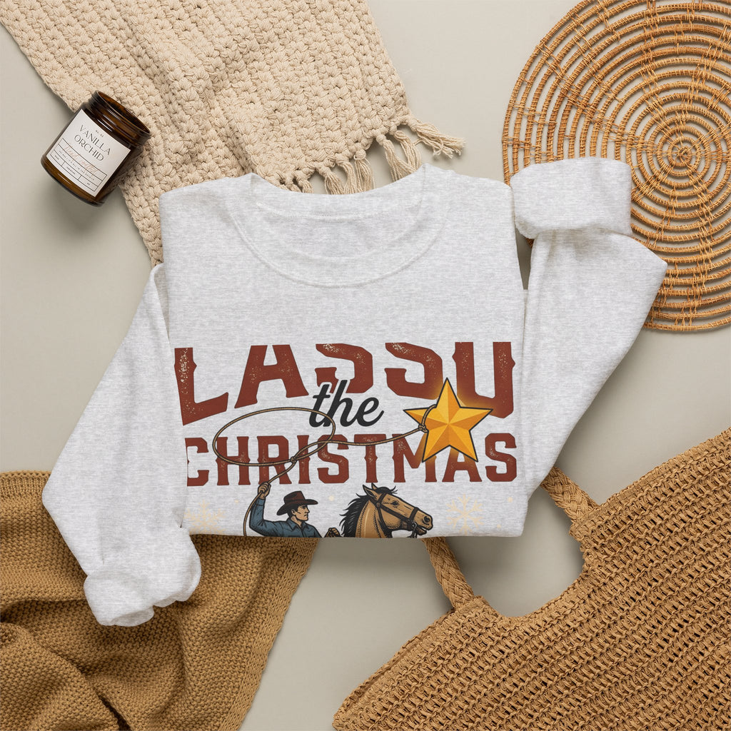 Cowboy Pony Sweatshirt Christmas Ranch Gift Women Cartoon Sweatshirt Mustang Sweatshirt Holiday Fan Comic Sweatshirt Farm Graphic Engraved Cowboy Badge Sweatshirt