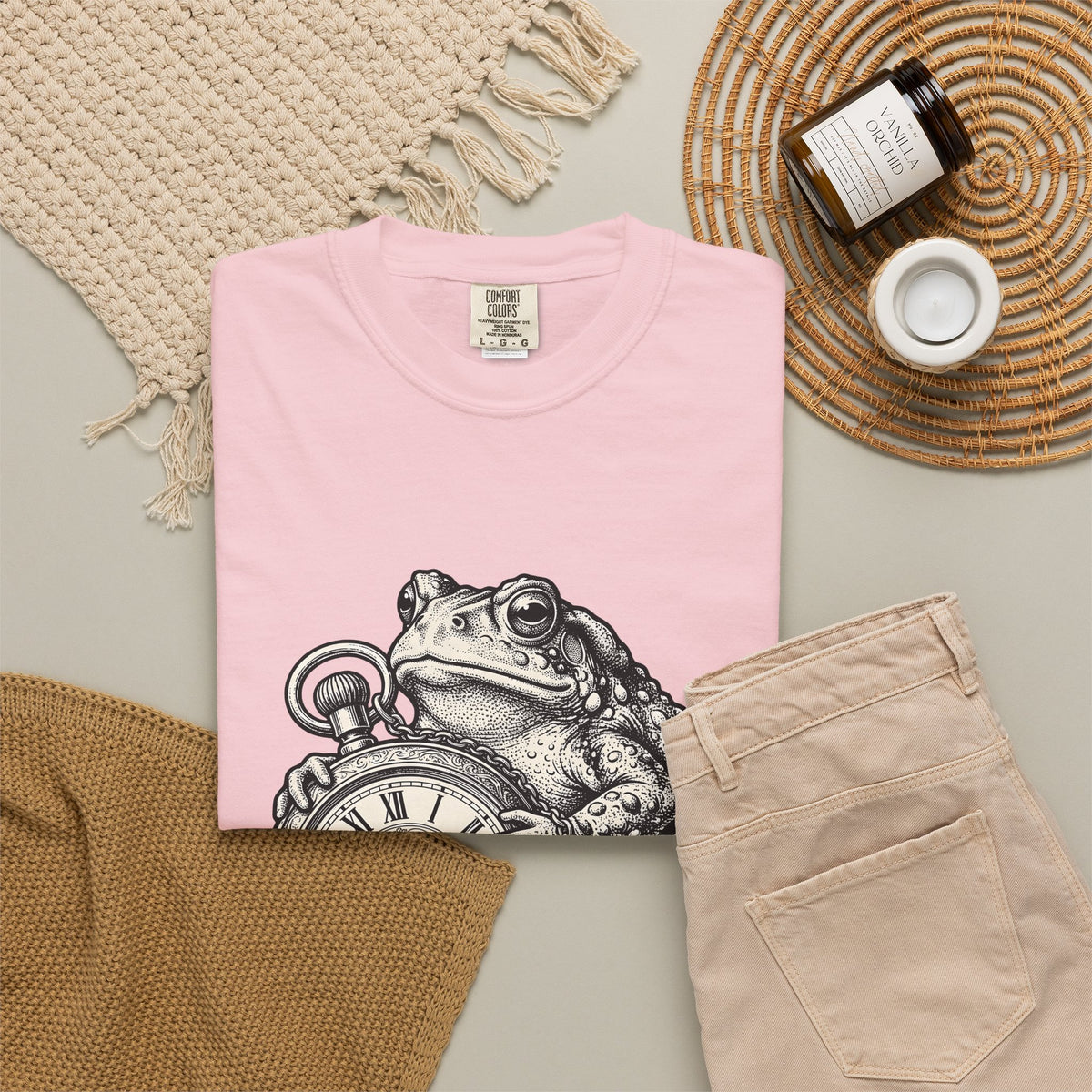Toad Pocket Watch T-Shirt Funny Animal Gift Women Vintage T-Shirt Pocket Watch T-Shirt Humor Fan Retro T-Shirt Wildlife Graphic Hand Drawn Chain