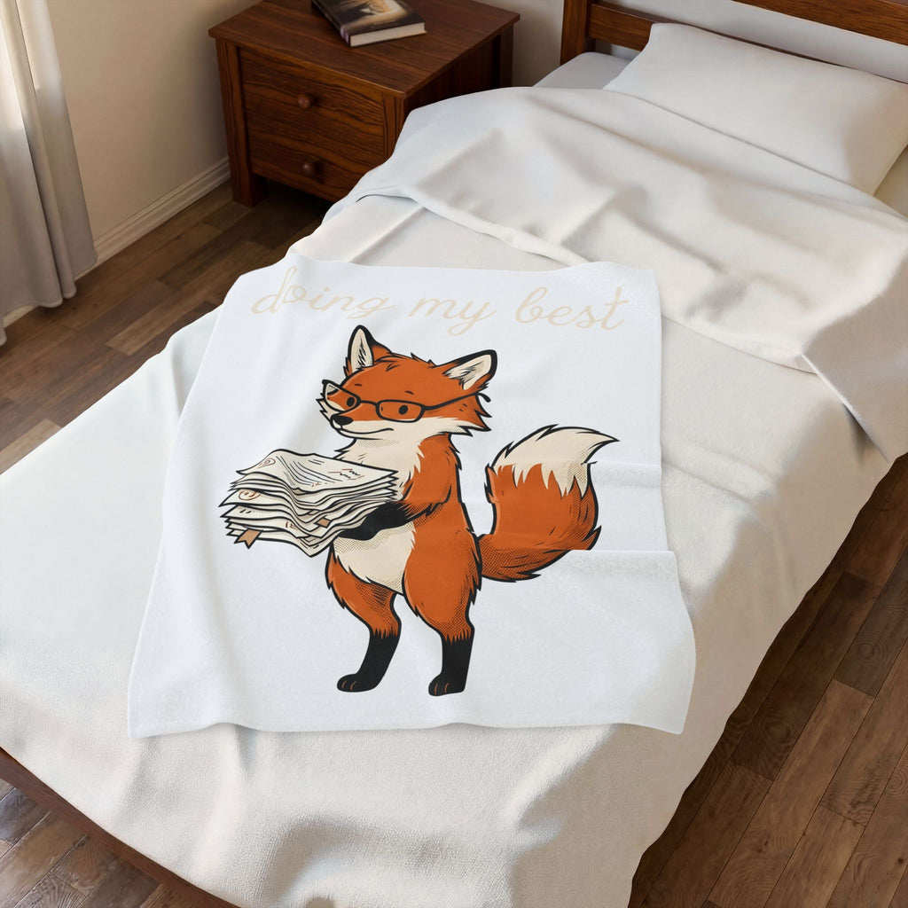 Fox Glasses Blanket Teacher Animal Gift Women Cute Blanket Spectacles Blanket Educator Enthusiast Adorable Blanket Wildlife Graphic Hand Drawn