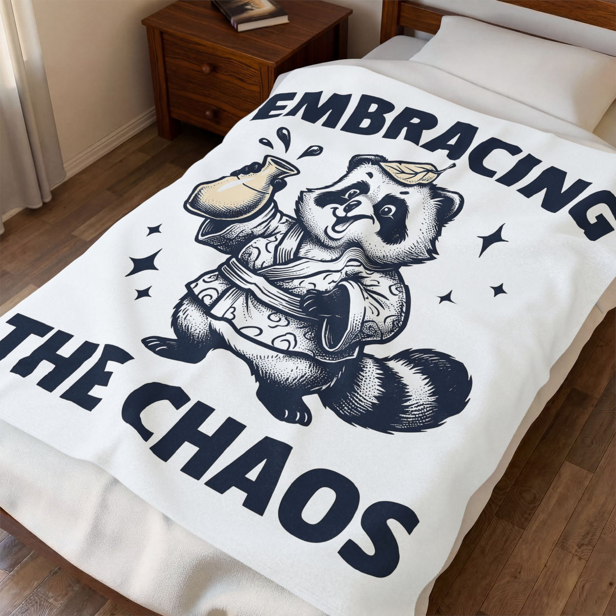 Raccoon Robe Blanket Funny Critter Gift Women Cartoon Blanket Raccoon Blanket Humor Fan Comic Blanket Animal Graphic Sketch Flask Blanket