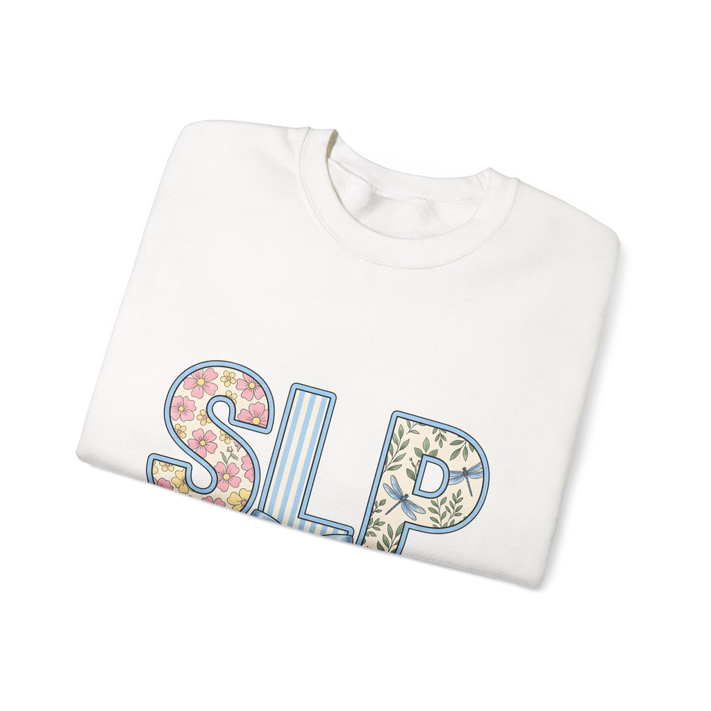 Floral Dragonfly Monogram Sweatshirt Speech Therapist Educator Gift Women Whimsical Sweatshirt Monogram Sweatshirt Speech Pathology Enthusiast Whimsy
