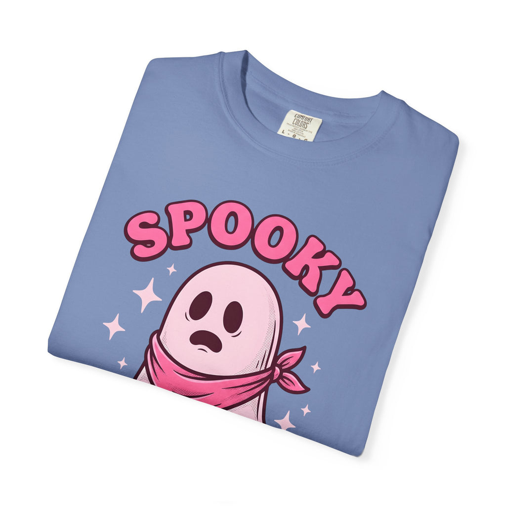 Ghost Scarf Cowgirl Season Gift Comic Scarf Rodeo Fan Cartoon Autumn Vintage Glitter T-Shirt