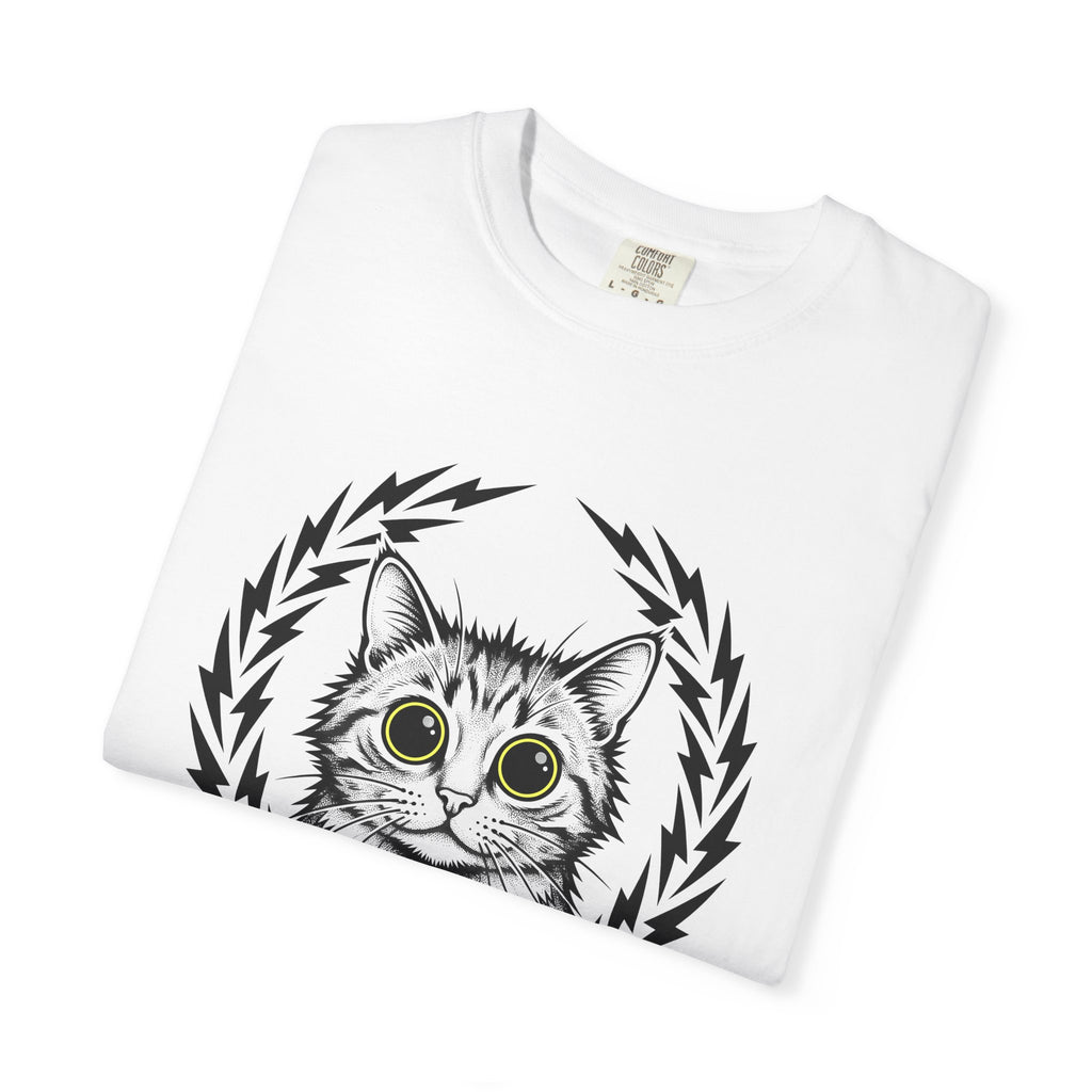 Striped Cat Cat Comedy Gift Modern Tabby Cat Feline Fan Retro Electric T-Shirt