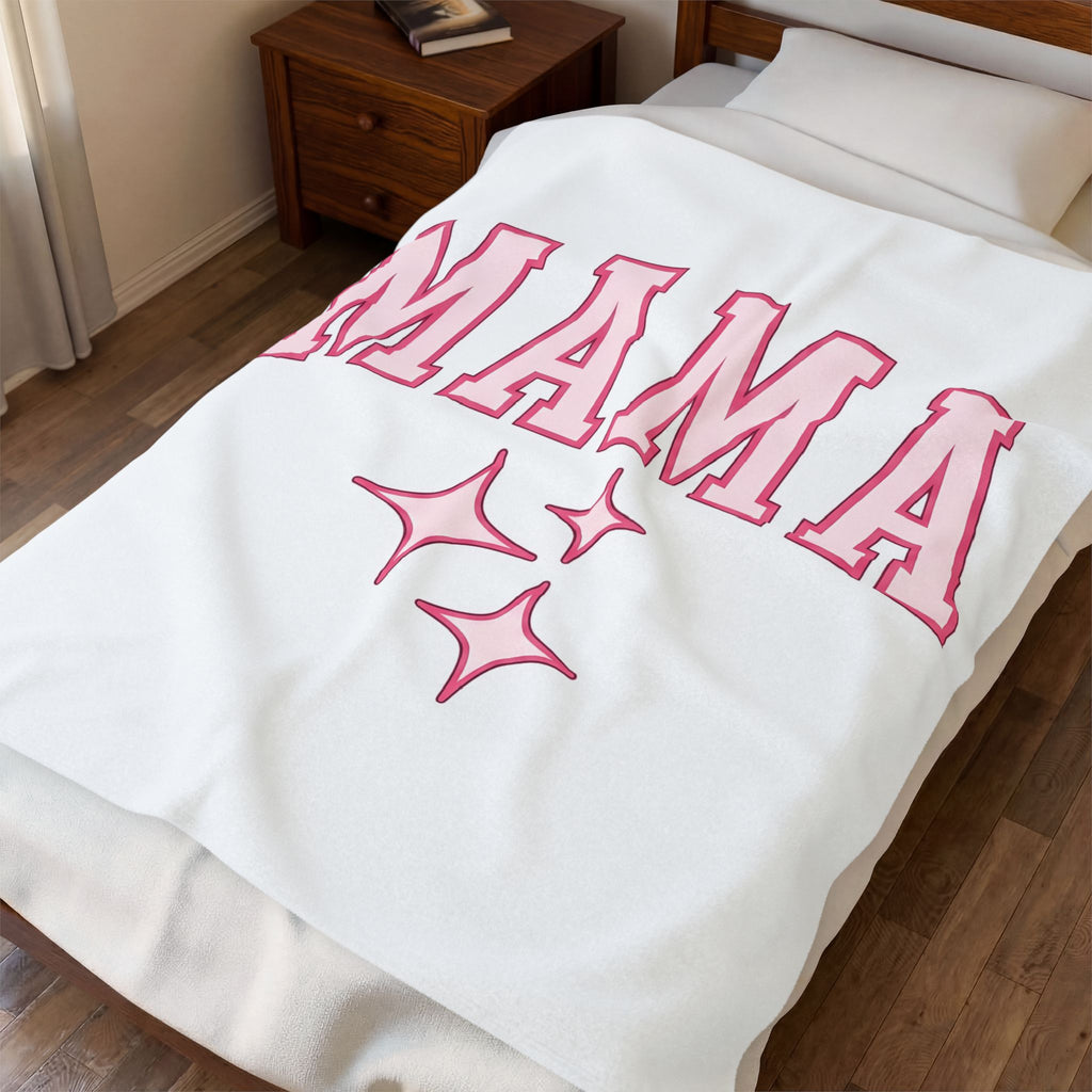 College Lettering Blanket Moms Household Gift Women Strong Blanket Typography Blanket Mother Enthusiast Bold Blanket Domestic Graphic Vintage Star