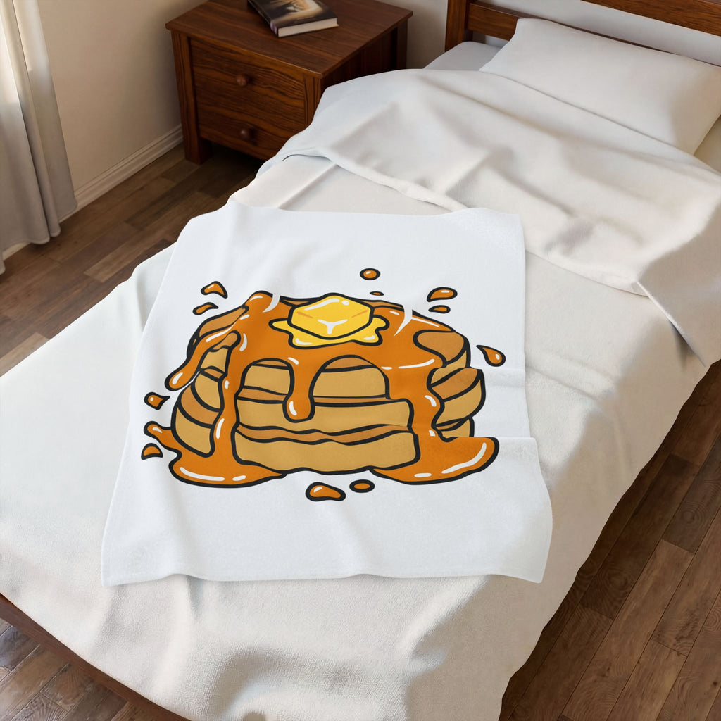 Pancake Stack Desserts Breakfast Gift Cartoon Pancakes Sweets Fan Cartoony Morning Bold Syrup Blanket