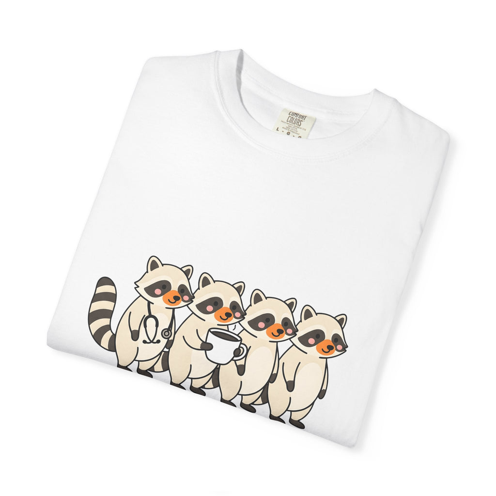 Raccoon Family T-Shirt Nurses Creatures Gift Women Lovable T-Shirt Trash Panda T-Shirt Nurse Enthusiast Cute T-Shirt Wildlife Graphic Animated