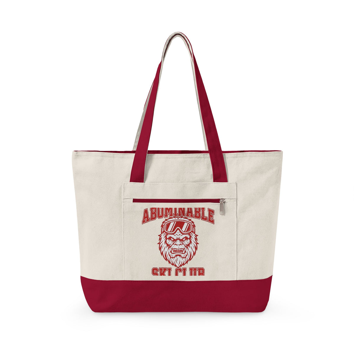 Abominable Snowman Face Tote Bag Christmas Cold Gift Women Strong Tote Bag Yeti Tote Bag Xmas Fan Vintage Tote Bag Frosty Graphic Antique Snow Goggles