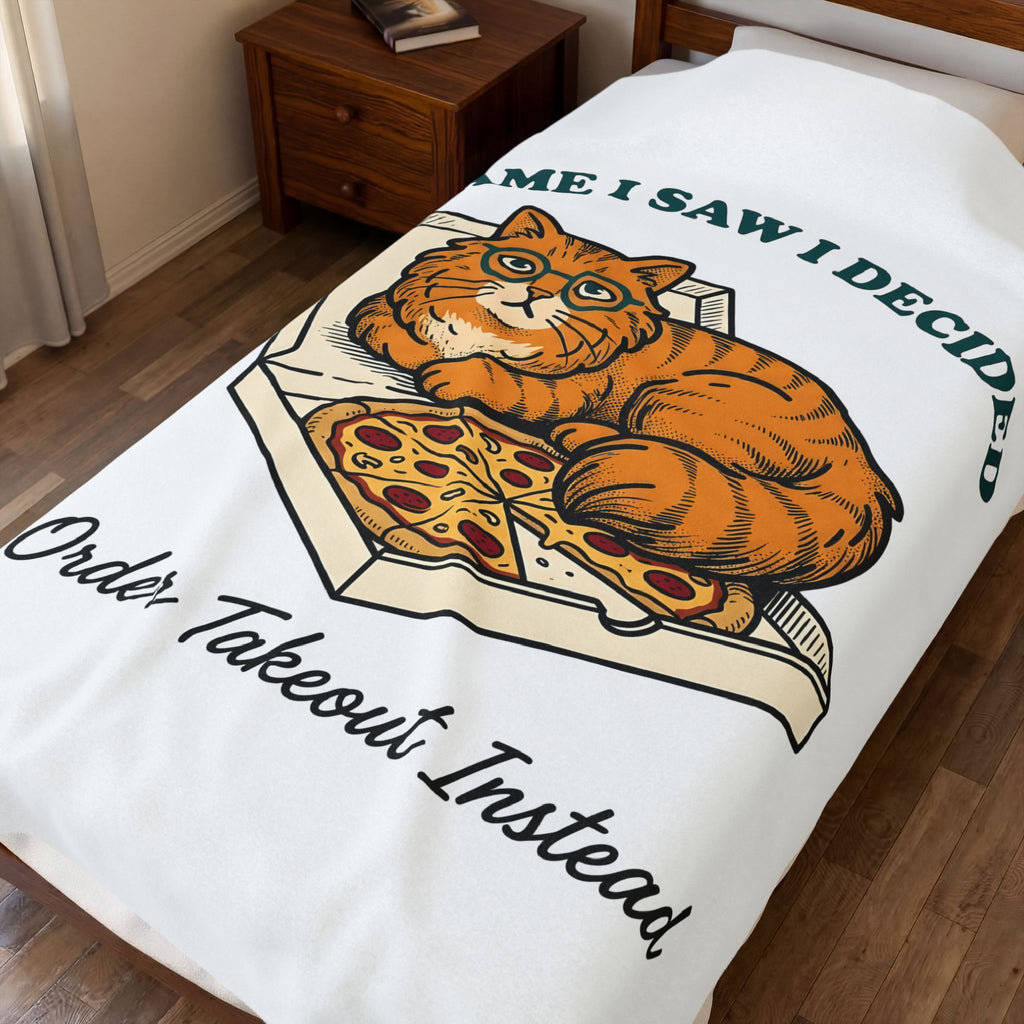 Feline Slice Blanket Cat Meals Gift Women Retro Blanket Cat Blanket Cat Fan Vintage Blanket Dinner Graphic Throwback Eyewear Blanket