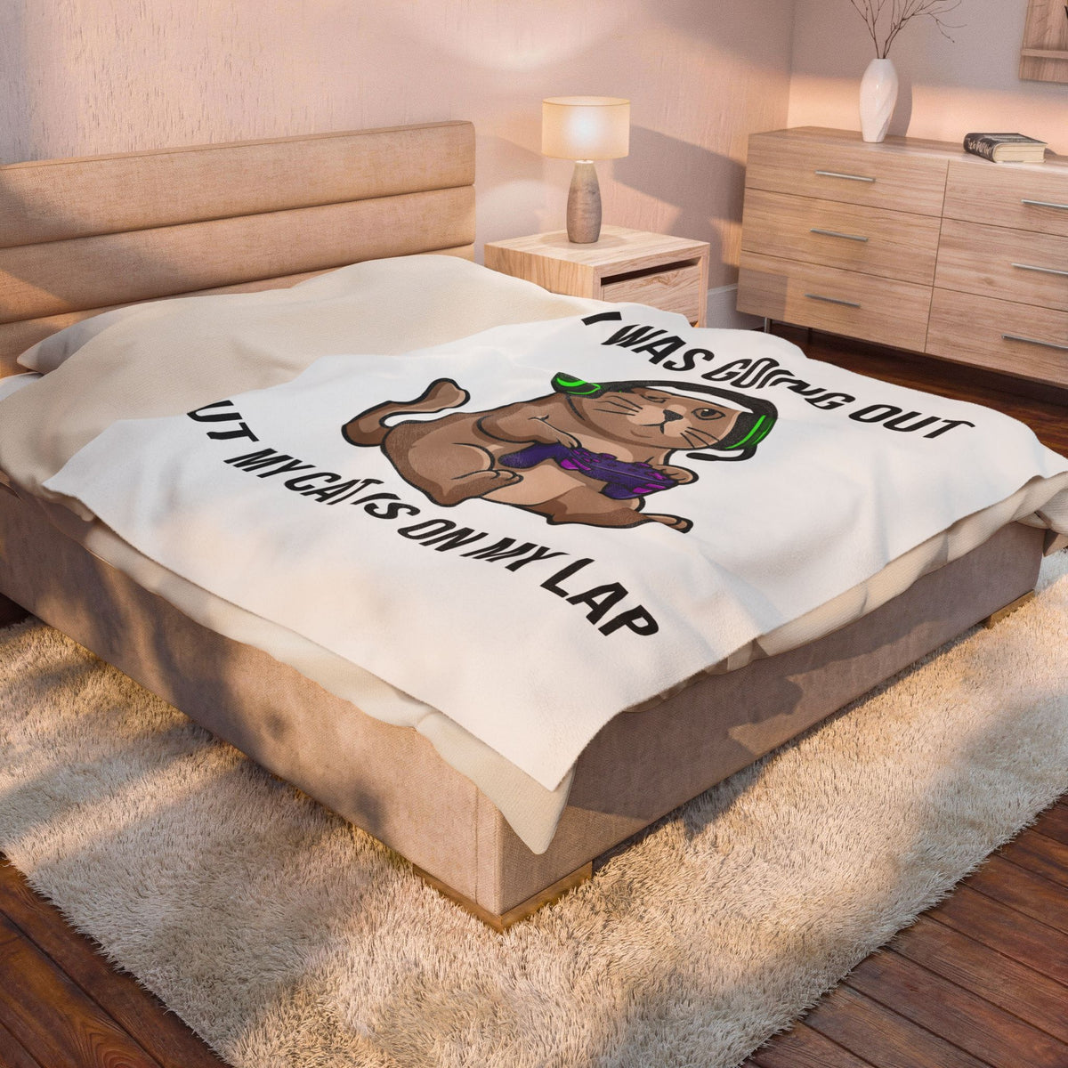 Gamer Cat Blanket Cat Gaming Gift Women Cartoon Blanket Kitty Blanket Feline Fan Comic Blanket Gamer Graphic Kawaii Headset Blanket