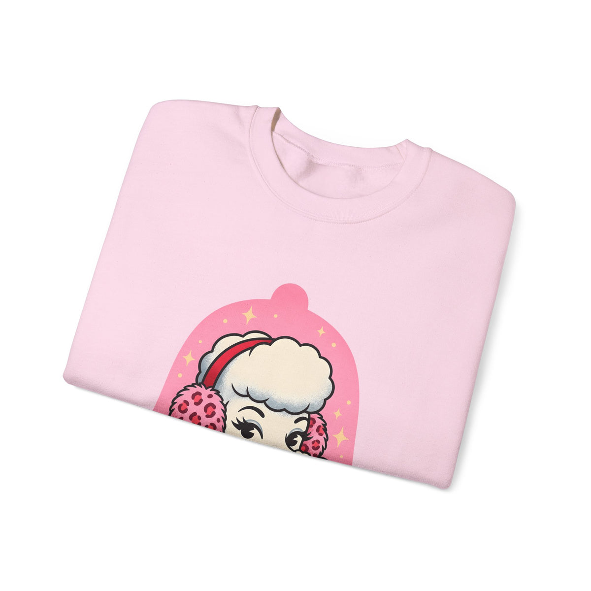 Poodle Dog Christmas Dog Gift Cartoon Poodle Xmas Fan Funny Dog Retro Earmuffs Sweatshirt