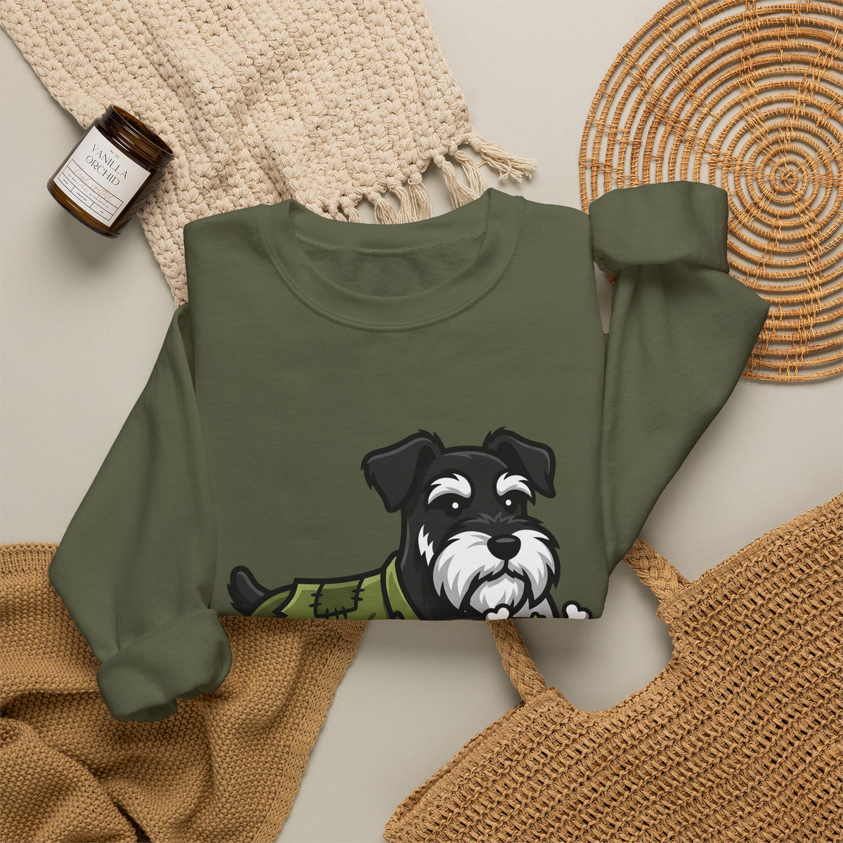 Schnauzer Pet Sweatshirt Halloween Animal Gift Women Animated Sweatshirt Dog Sweatshirt Horror Fan Cartoon Sweatshirt Creature Graphic Classic Candy Container