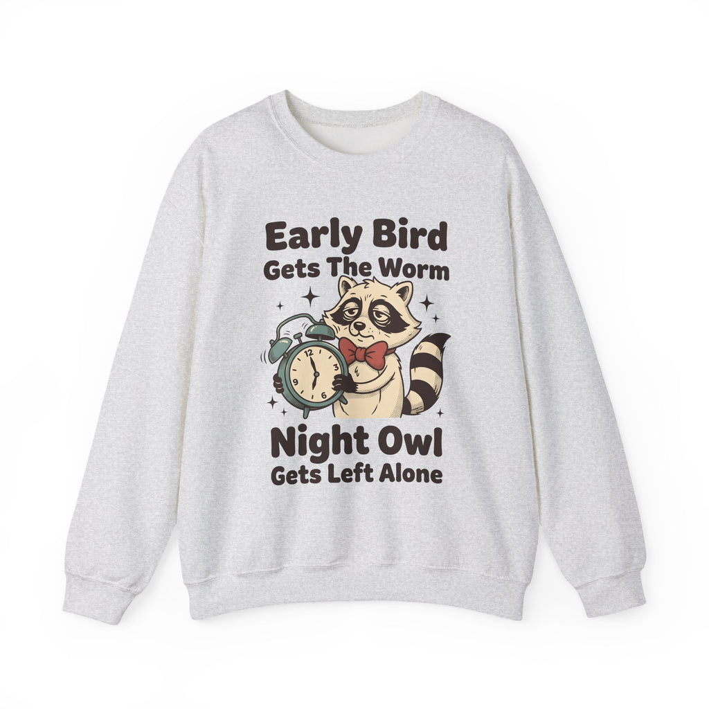 Raccoon Clock Sweatshirt Funny Animal Gift Women Cartoon Sweatshirt Clock Sweatshirt Humor Fan Comic Sweatshirt Wildlife Graphic Retro Stars Sweatshirt