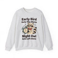 Raccoon Clock Sweatshirt Funny Animal Gift Women Cartoon Sweatshirt Clock Sweatshirt Humor Fan Comic Sweatshirt Wildlife Graphic Retro Stars Sweatshirt