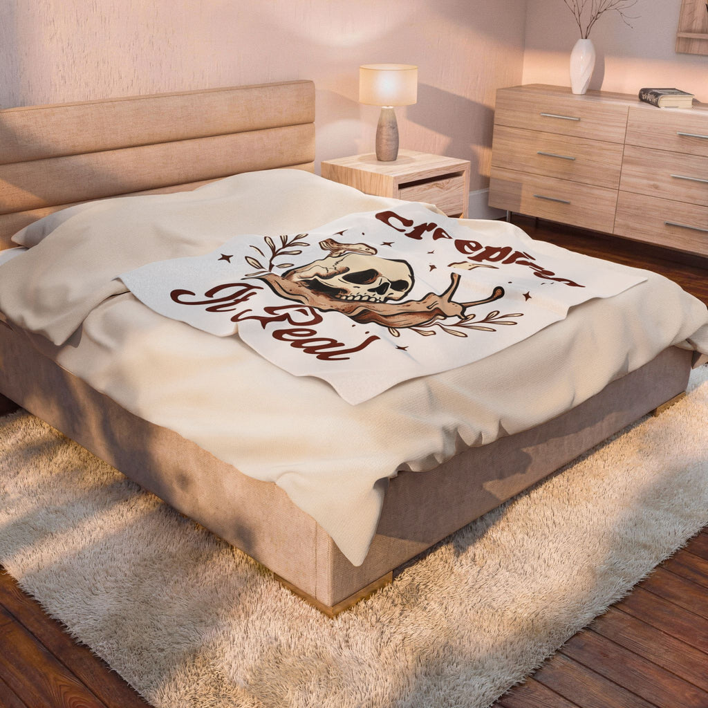 Skeleton Snail Blanket Halloween Horror Gift Women Retro Blanket Snail Blanket Horror Fan Creepy Graphic Blanket Sketch Toadstool Blanket